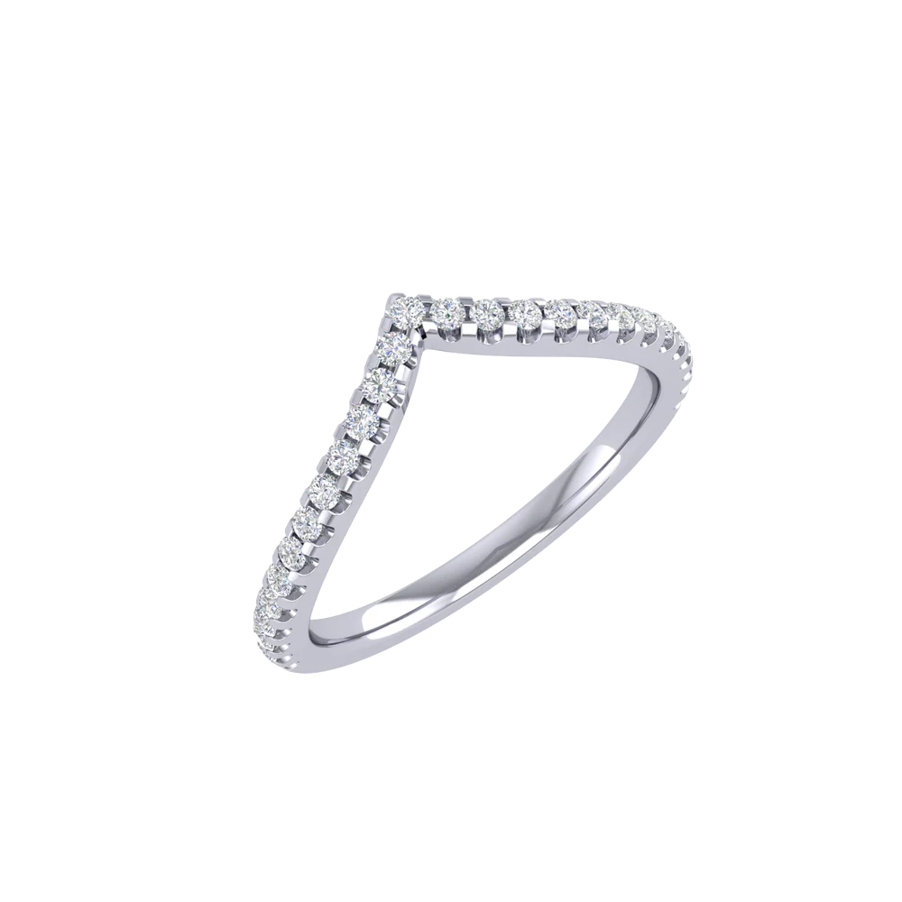 Platinum Contoured Diamond Ring