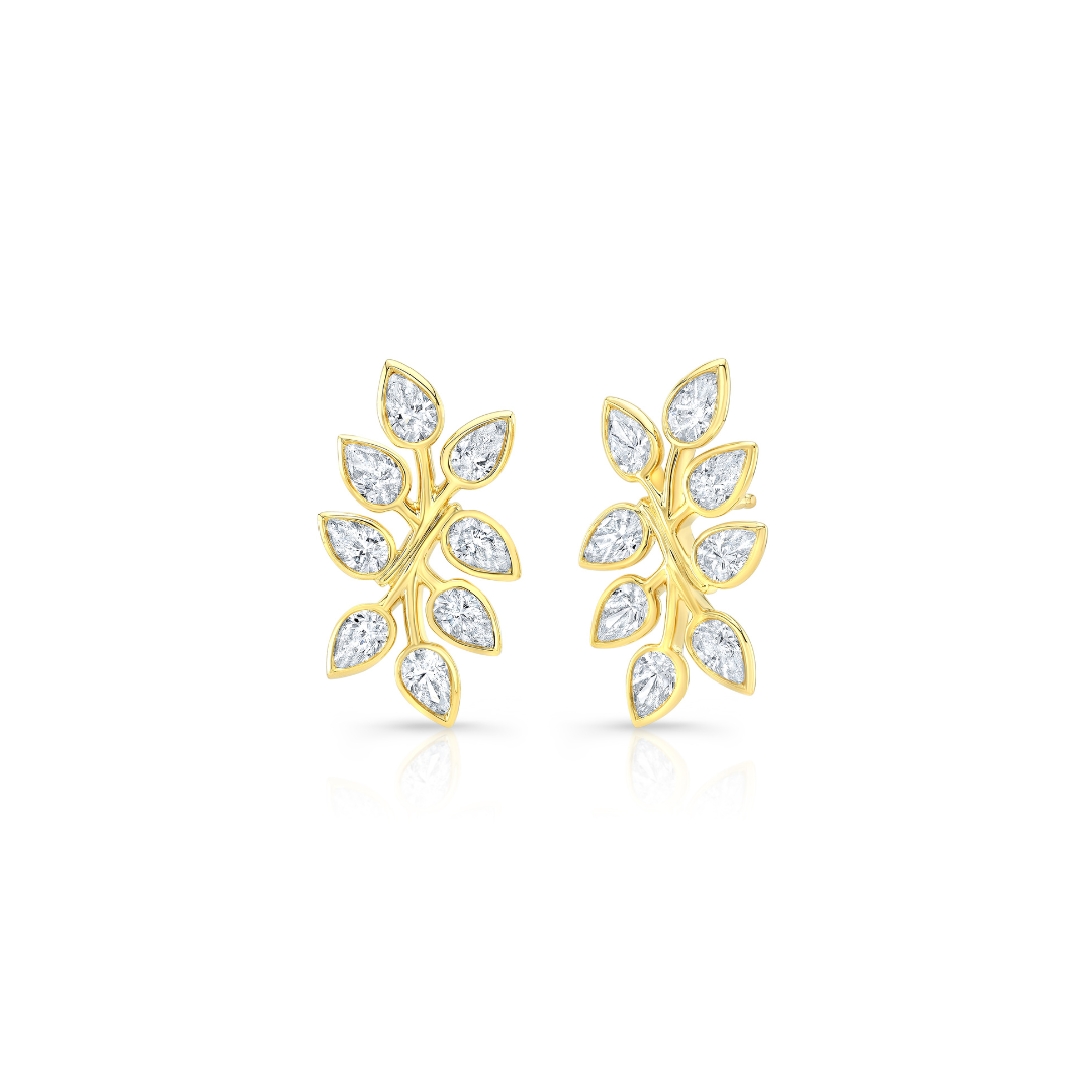 18k Yellow Gold Branch Earrings