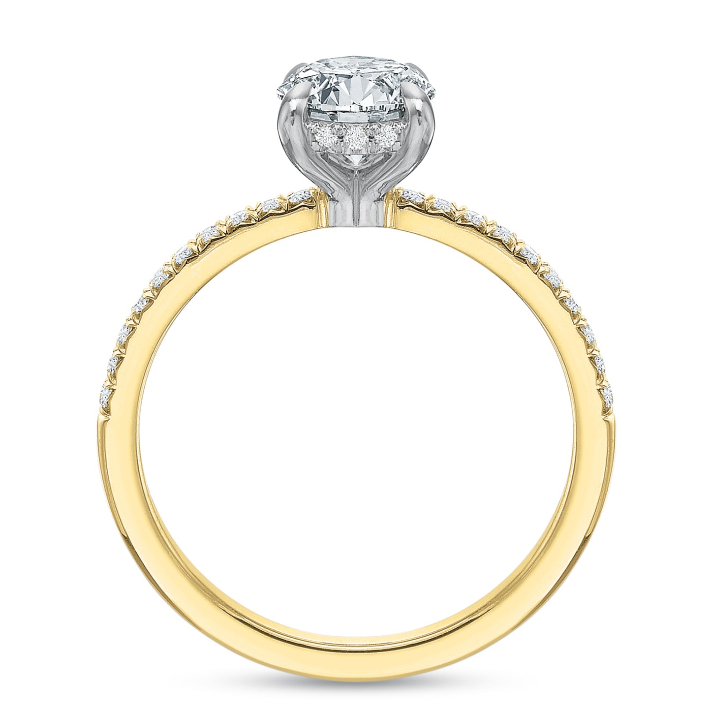 18k Yellow Gold Classic 360 Round Diamond Engagement Ring