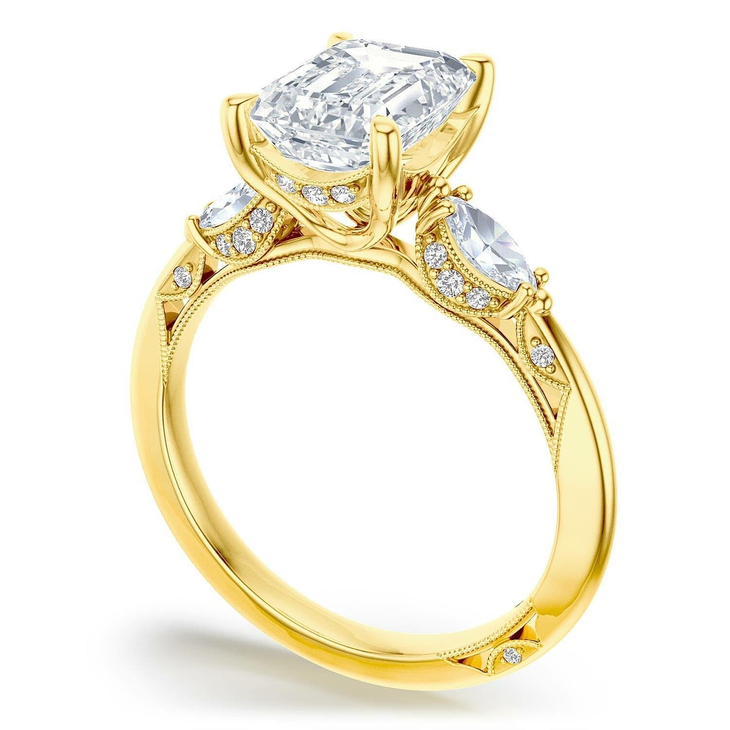 Simply Tacori Emerald 3-Stone Engagement Ring