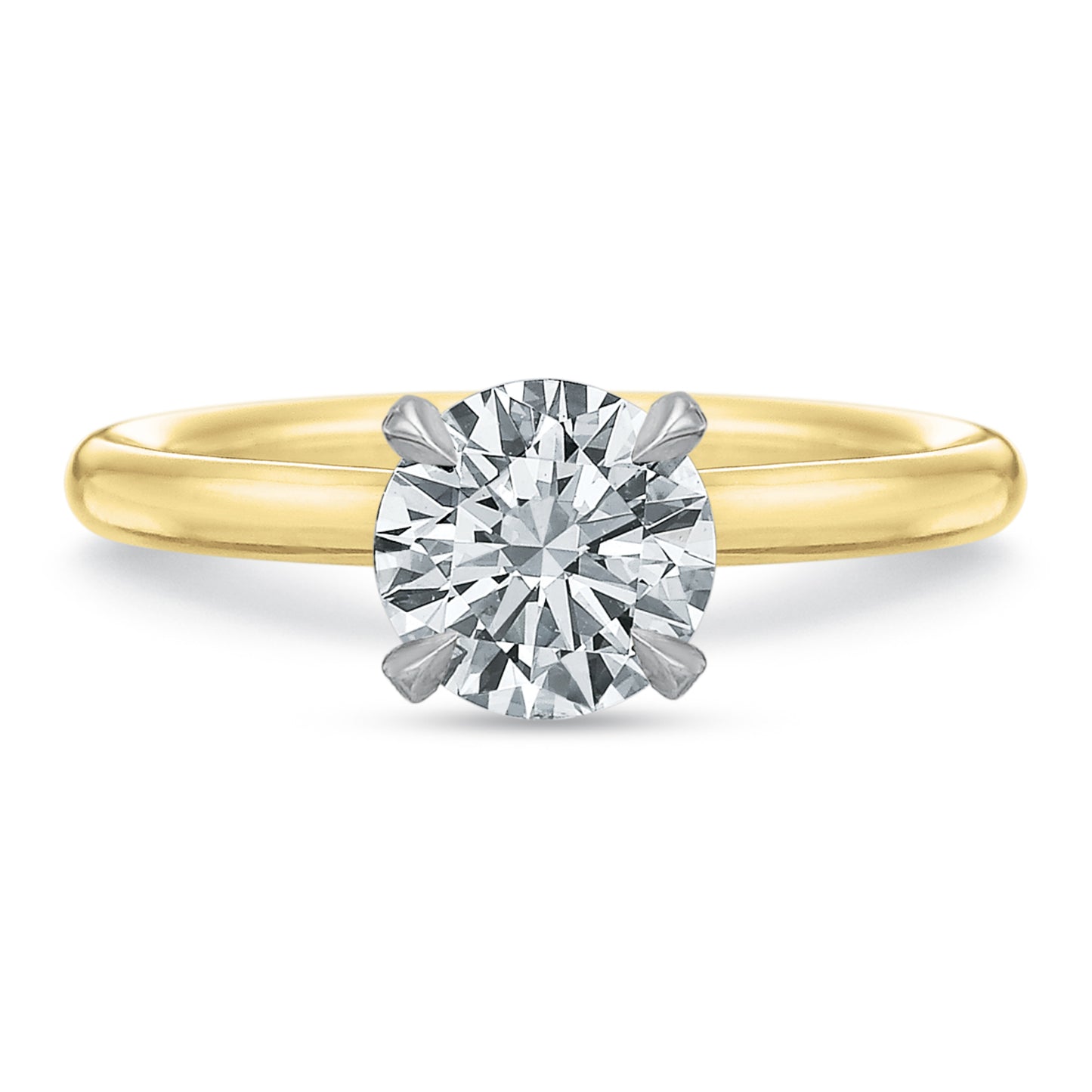 18k Yellow Gold Round Solitaire Engagement Ring