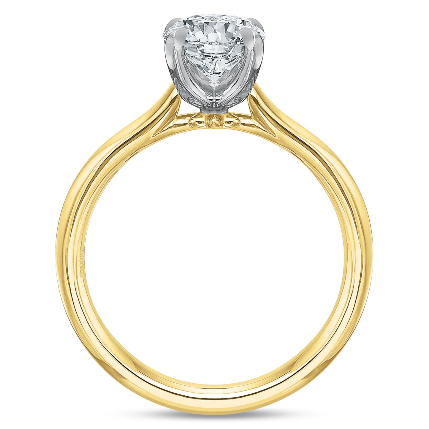 18k Yellow Gold Round Solitaire Engagement Ring