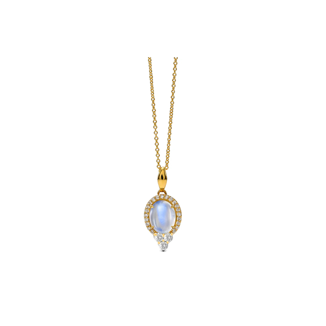 18k Yellow Gold Moonstone Necklace