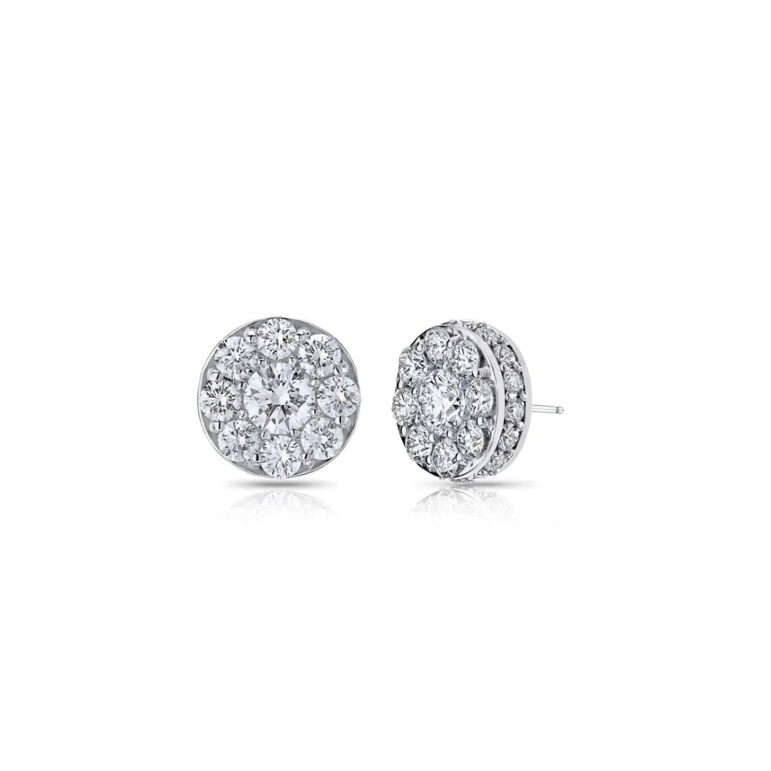 18kt White Gold Illusion Diamond Stud Earrings