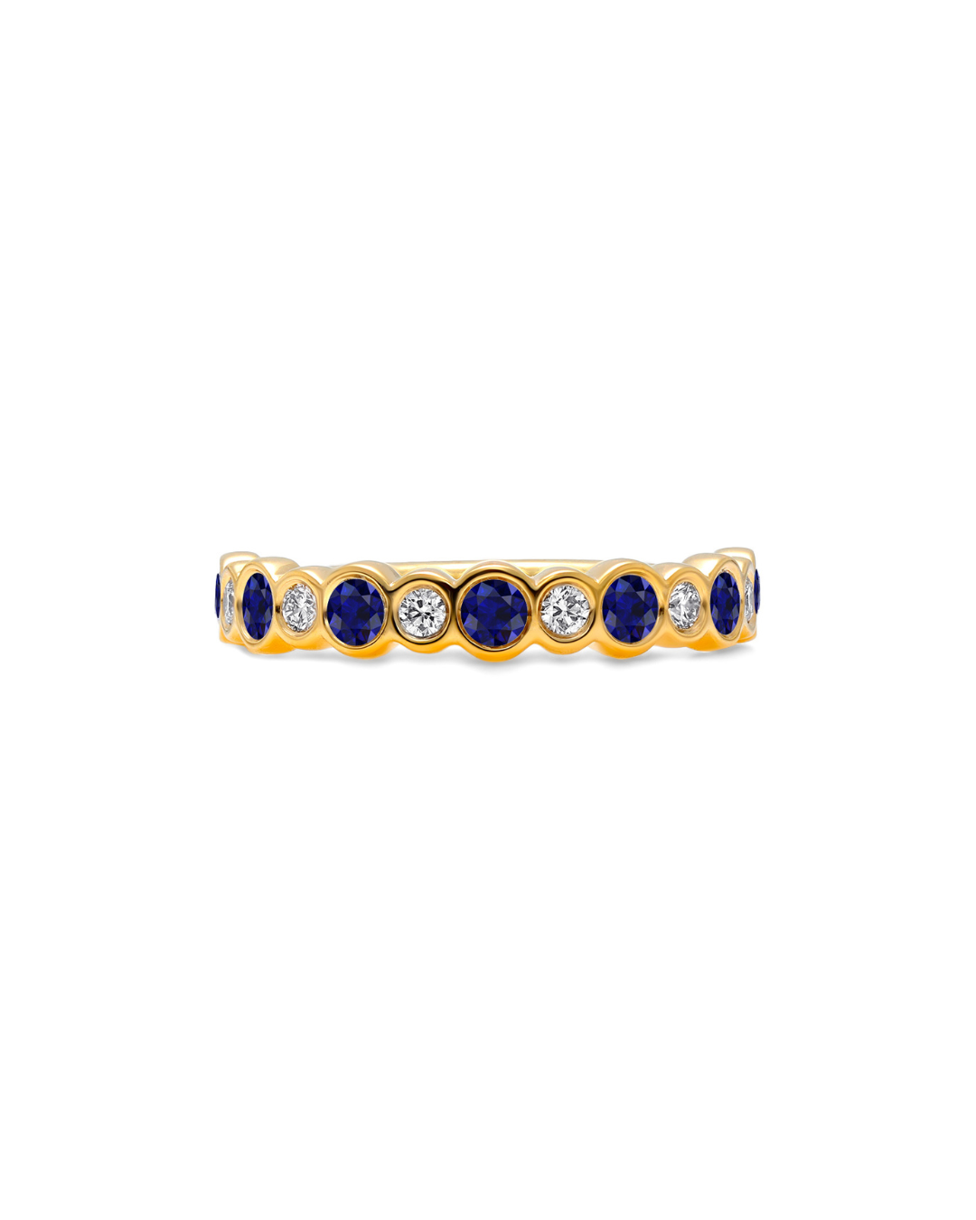 Bubbly Sapphire and Diamond Ring