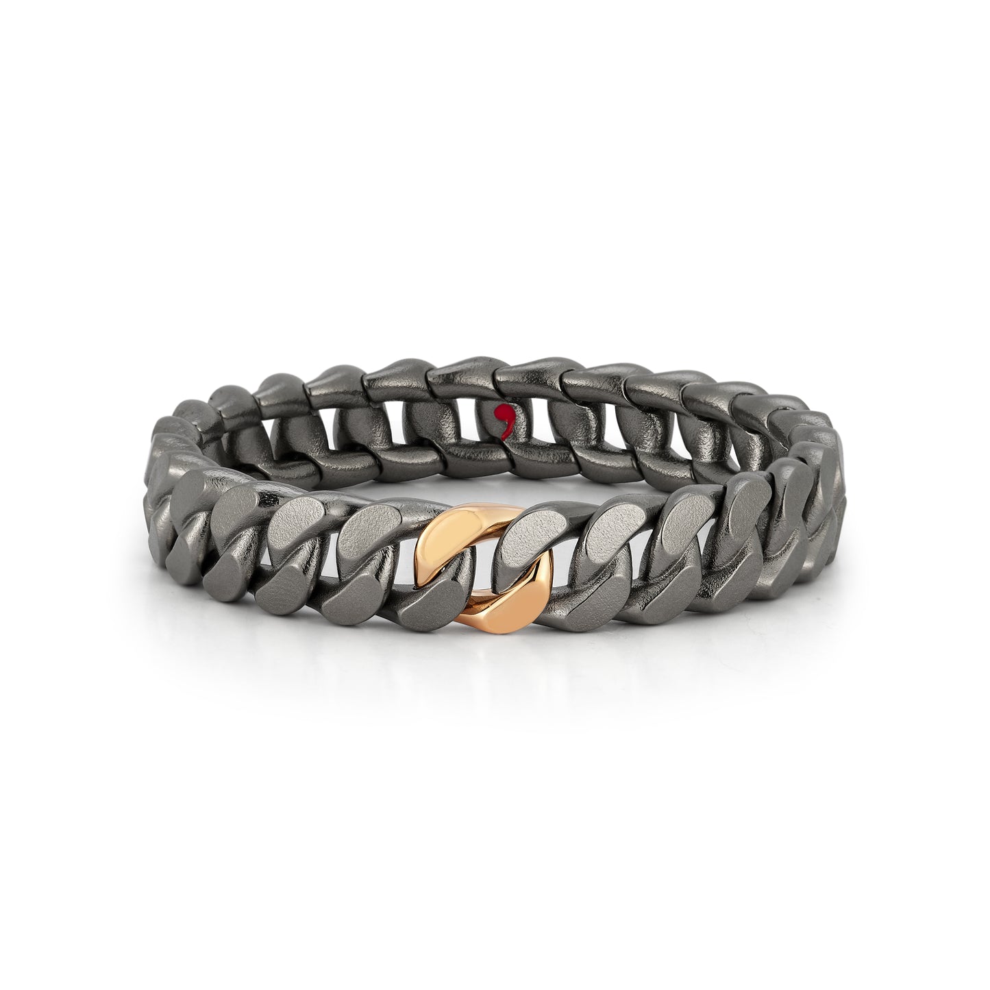 18k Rose Gold and Matte Grey Groumette Bracelet