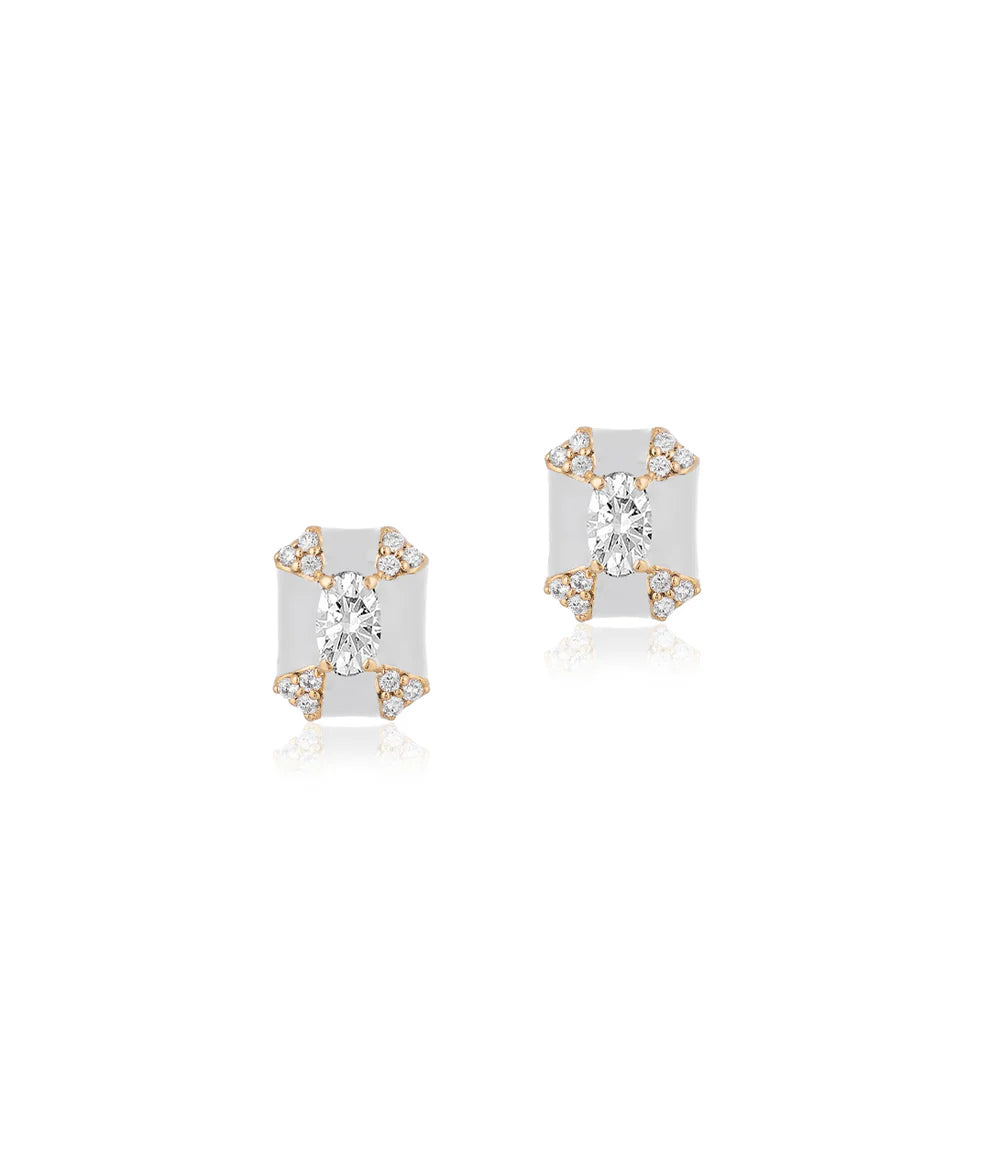 Octagon Studs with Enamel