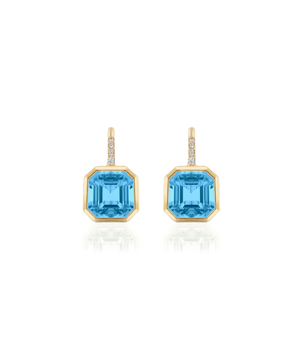 Octagonal Bezel Drop Earrings