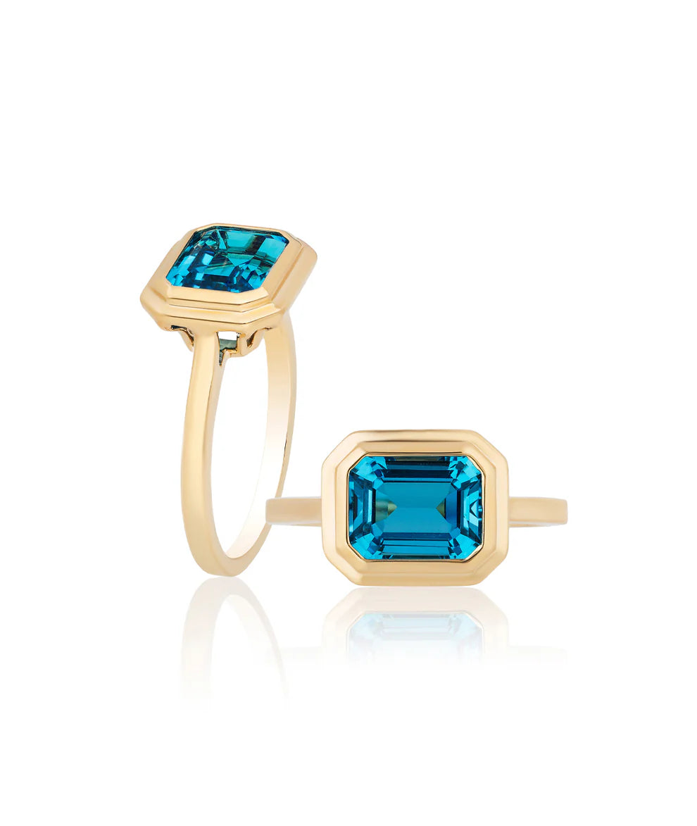 Emerald-Cut East-West Ring