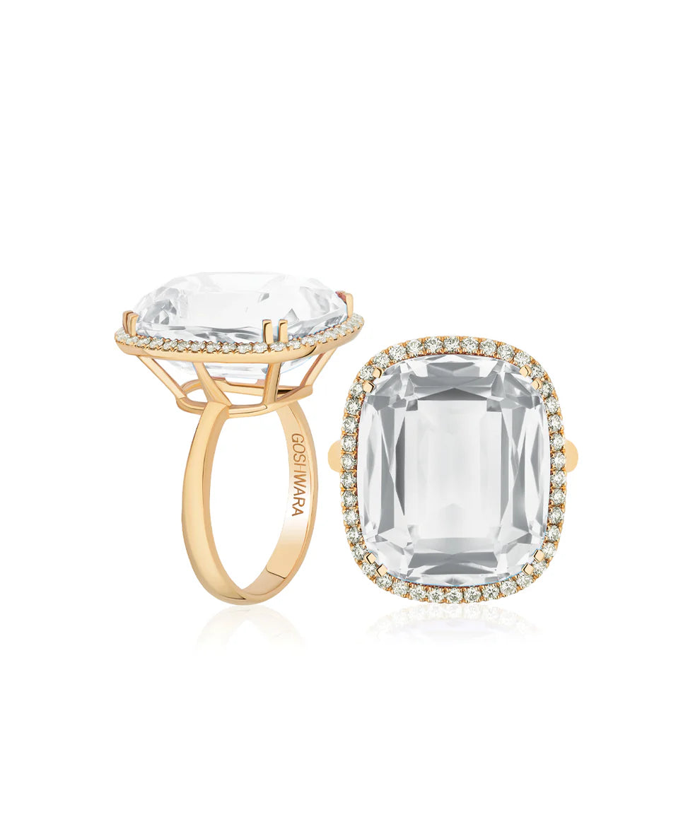 Cushion Cocktail Ring with Diamonds