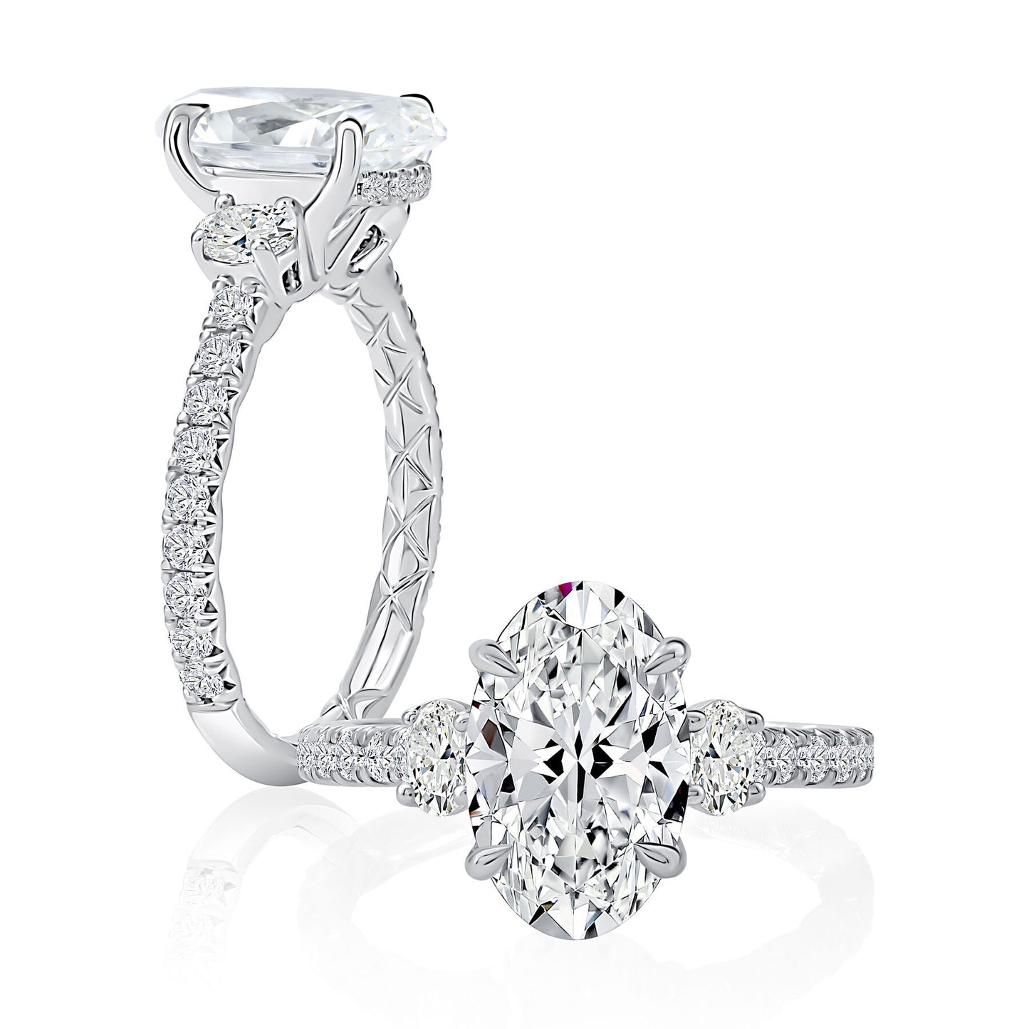 Three Stone Oval Engagement Ring