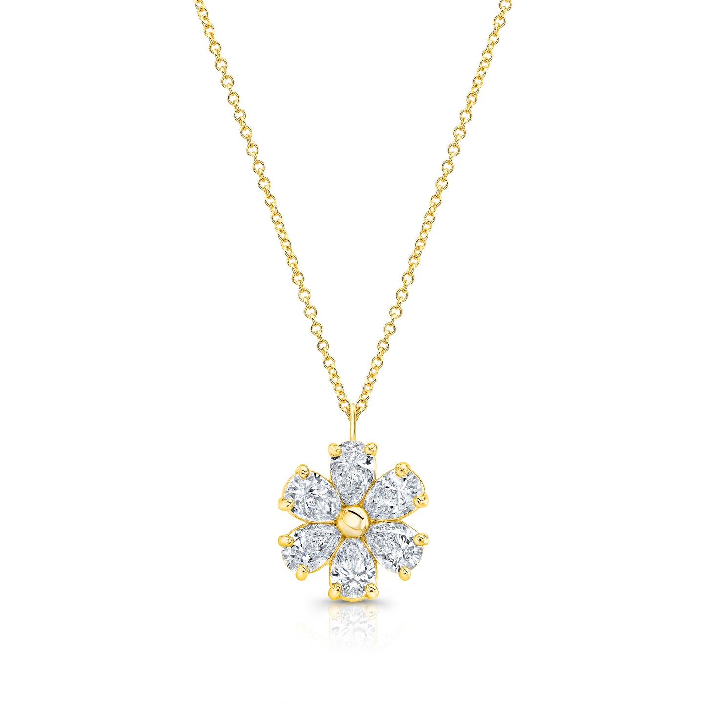 18k yellow Gold Floral Necklace