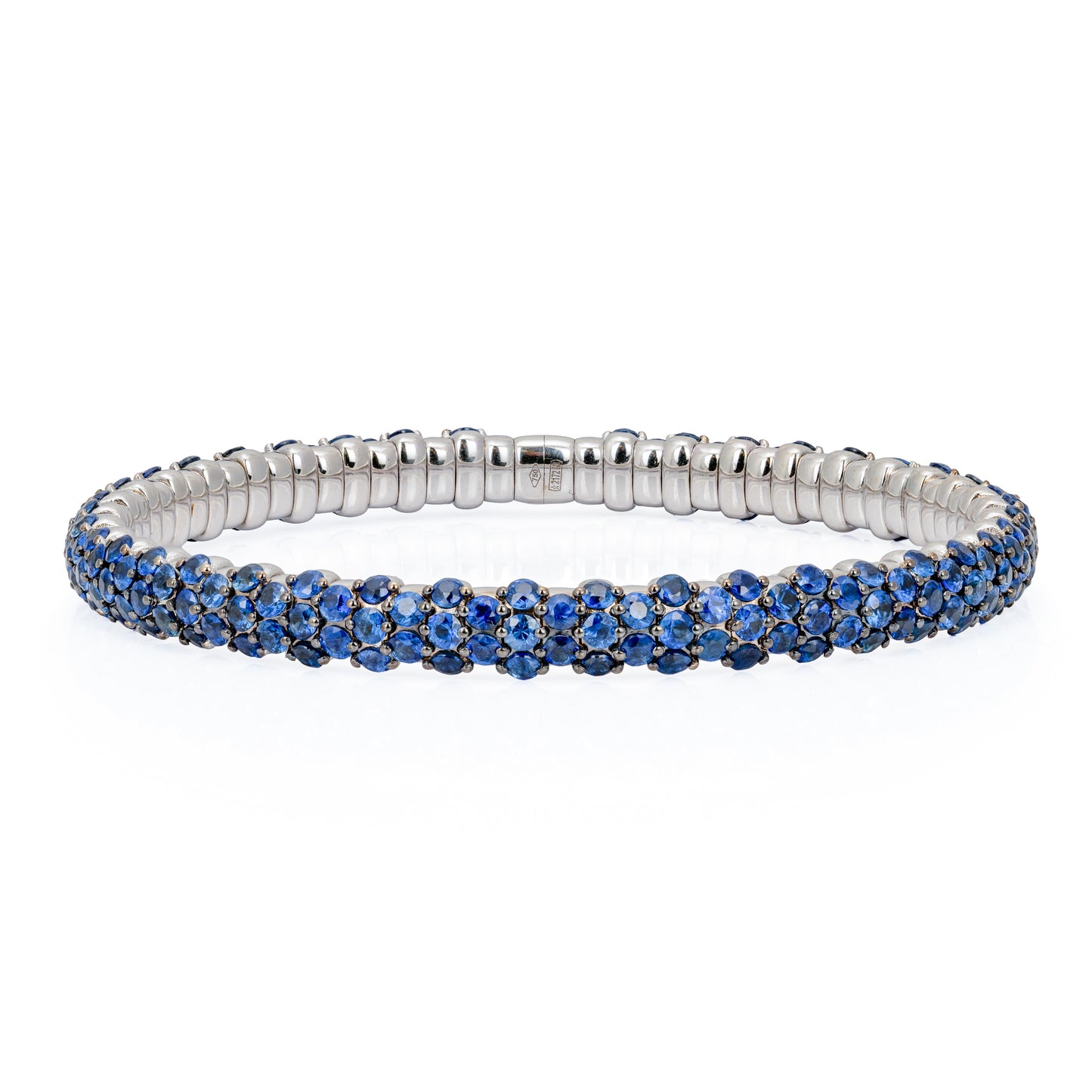 18k White Gold Sapphire Stretch Bracelet