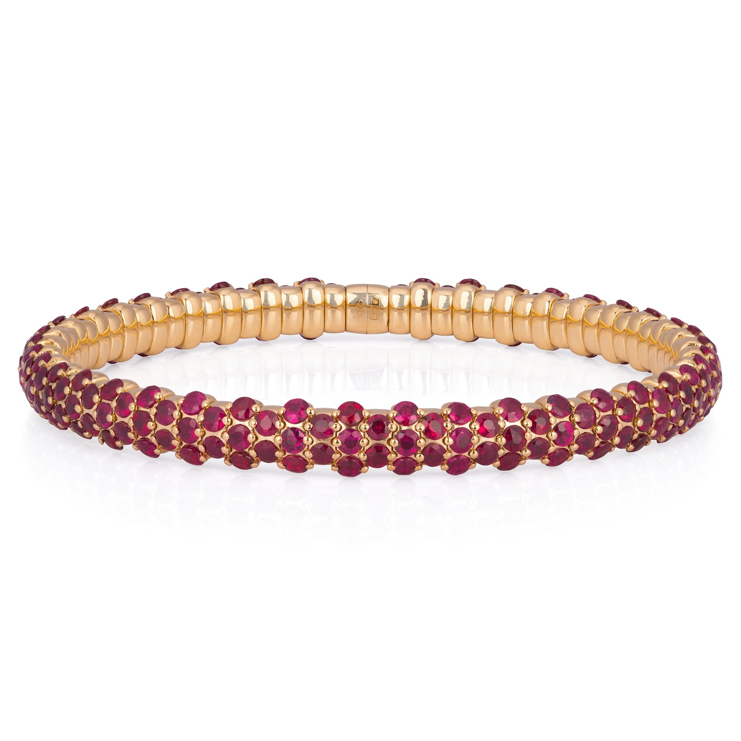18k Yellow Gold Ruby Stretch Bracelet