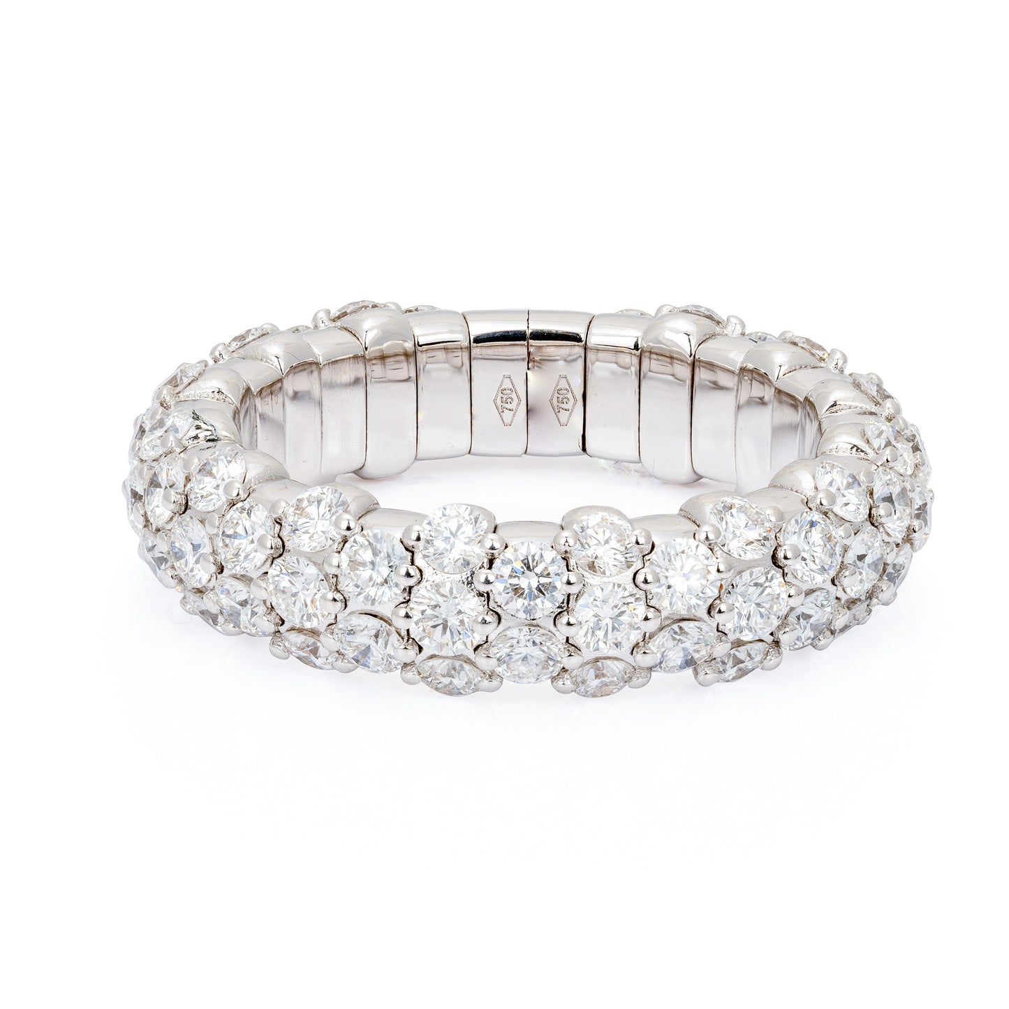 18k White Gold Diamond Stretch Ring