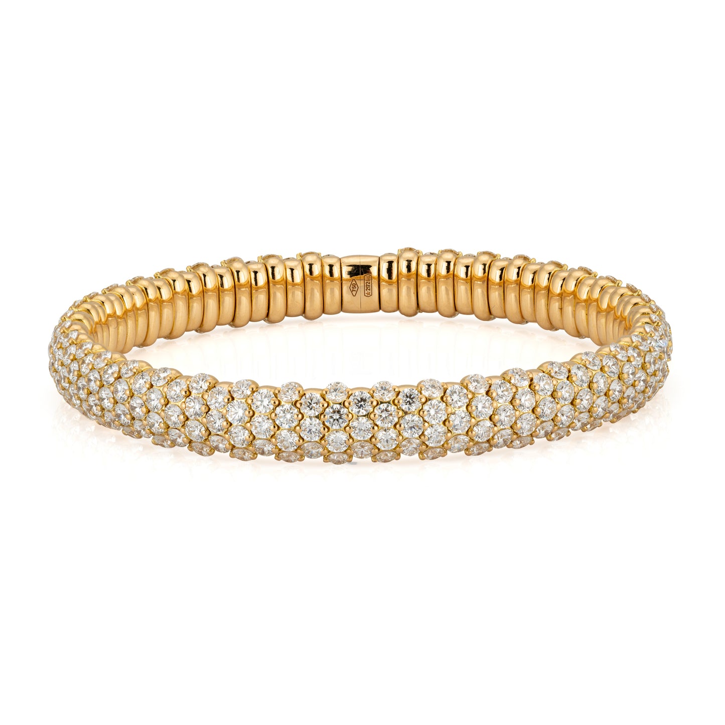 18k Yellow Gold Diamond Stretch Bracelet