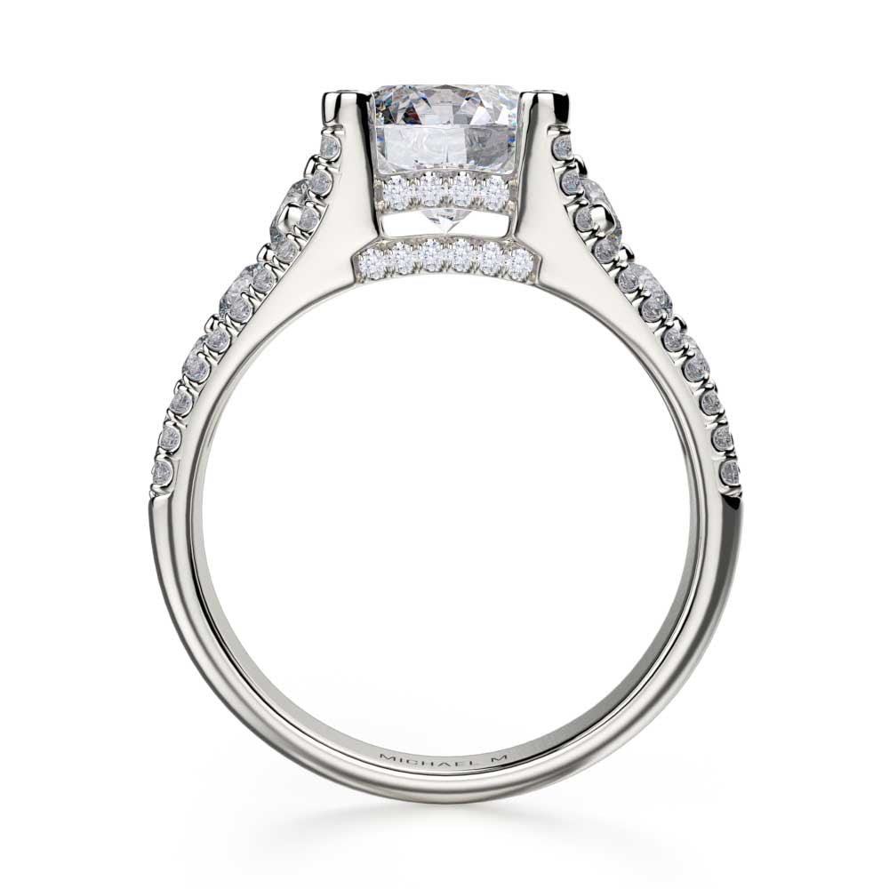 18k White Gold Graduated Diamond Engagement Ring