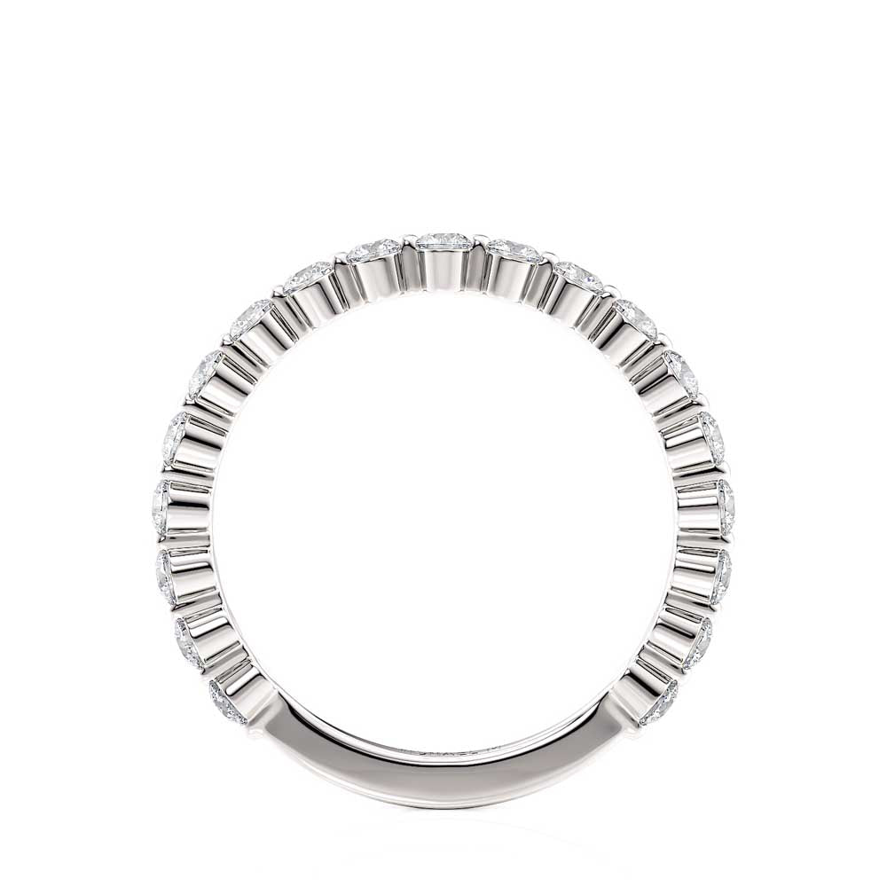 18k White Gold Single Prong Diamond Wedding Band
