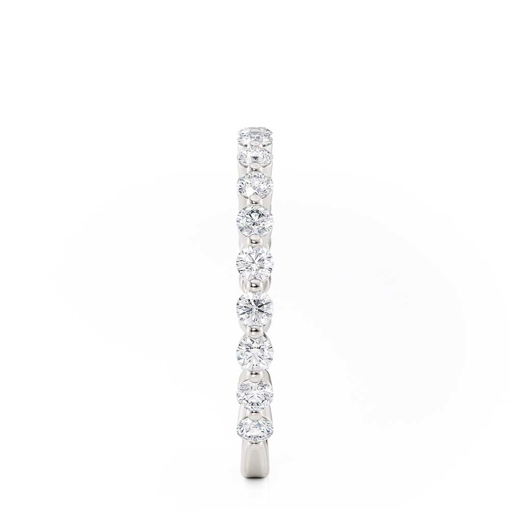 18k White Gold Single Prong Diamond Wedding Band