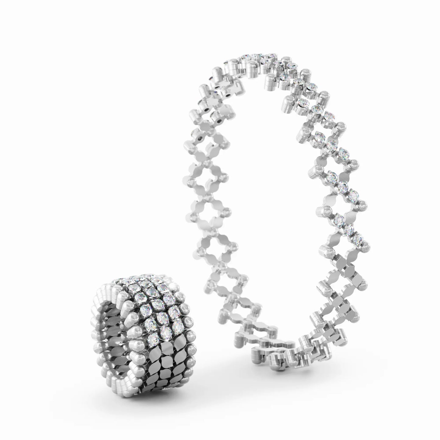 18k White Gold Ring to Bracelet