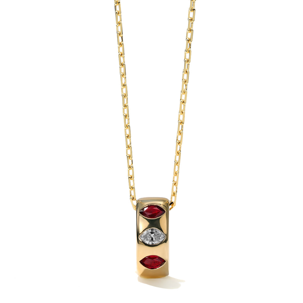 Diamond and Ruby Barrel Necklace