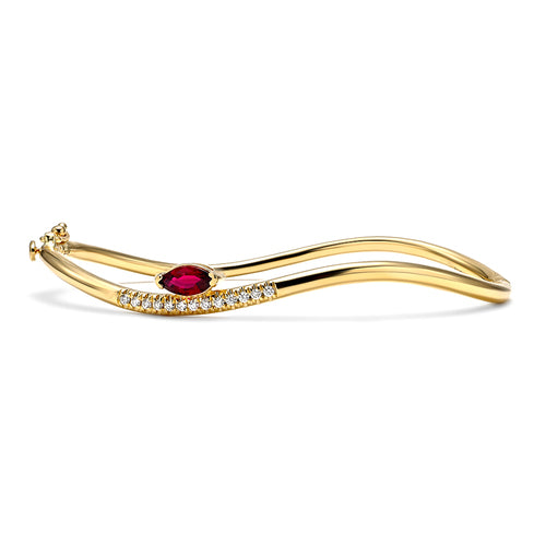 Diamond and Ruby Wave Bracelet