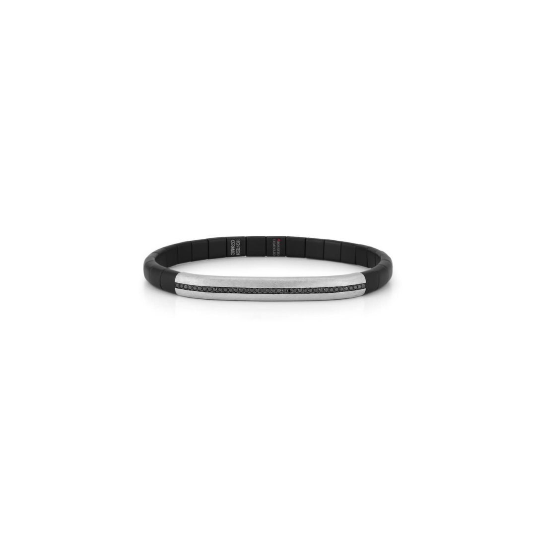 18k White Gold and Black Ceramic Bracelet