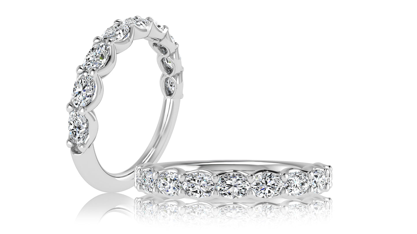 East to West Oval Diamond Band