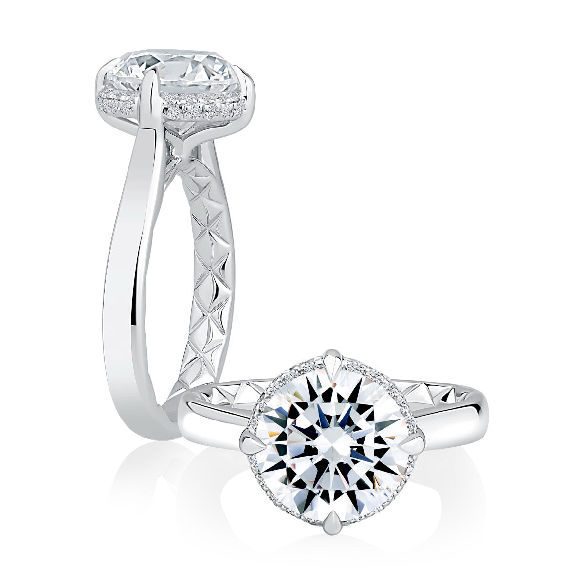 Solitaire Round Center Diamond Engagement Ring