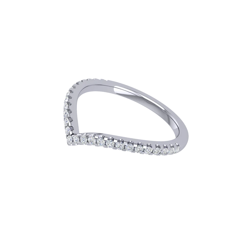 Platinum Contoured Diamond Ring