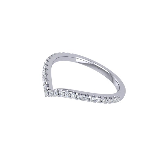 Platinum Contoured Diamond Ring