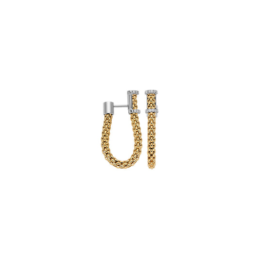 18k Yellow and White Gold Hoop Earrings