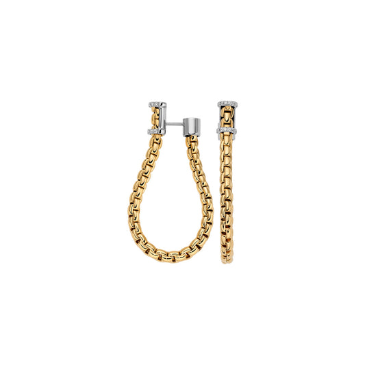 18k Yellow and White Gold Hoop Earrings