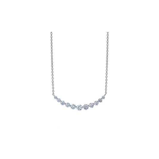 18kt White Gold Bar Necklace