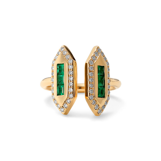 18k Yellow Gold Emerald Ring