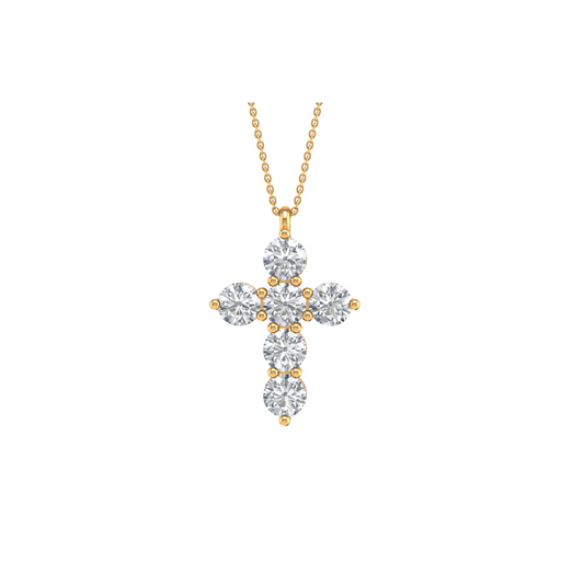 18kt Yellow Gold Cross Necklace