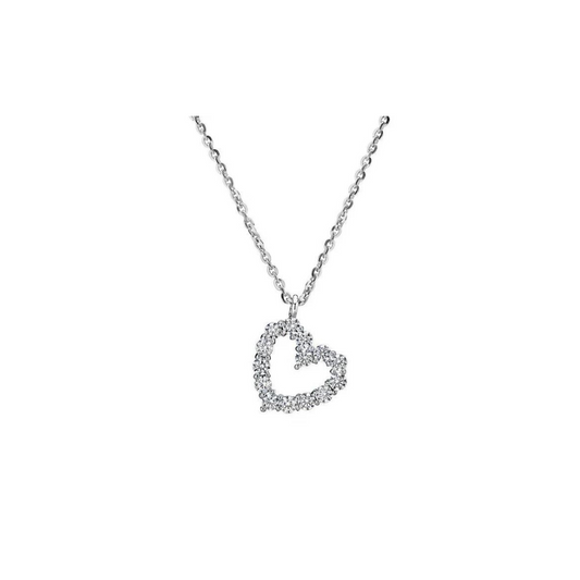 18kt White Gold Heart Necklace