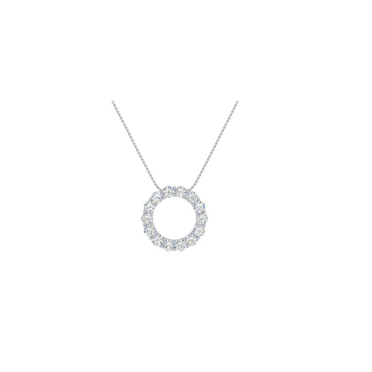 18kt White Gold Round Necklace