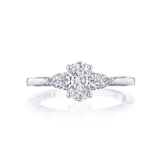 18k White Gold Diamond Three-Stone Engagement Ring