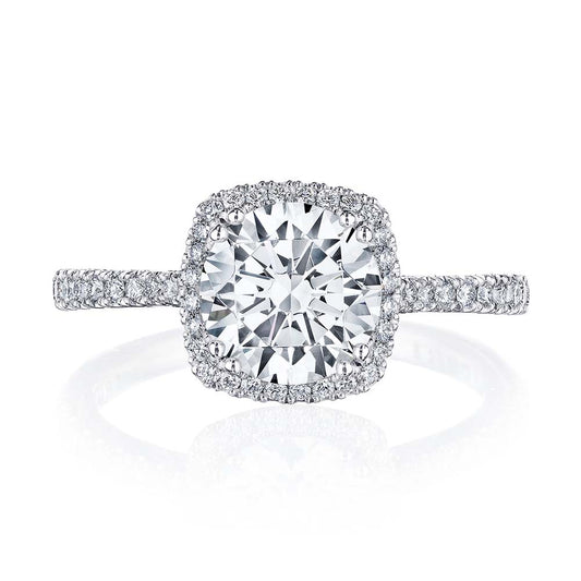 18k White Gold Cushion Bloom Diamond Engagement Ring