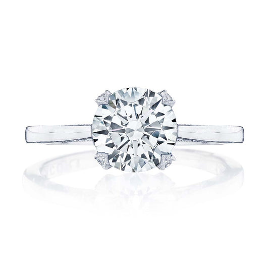 18k White Gold Round Solitaire Engagement Ring