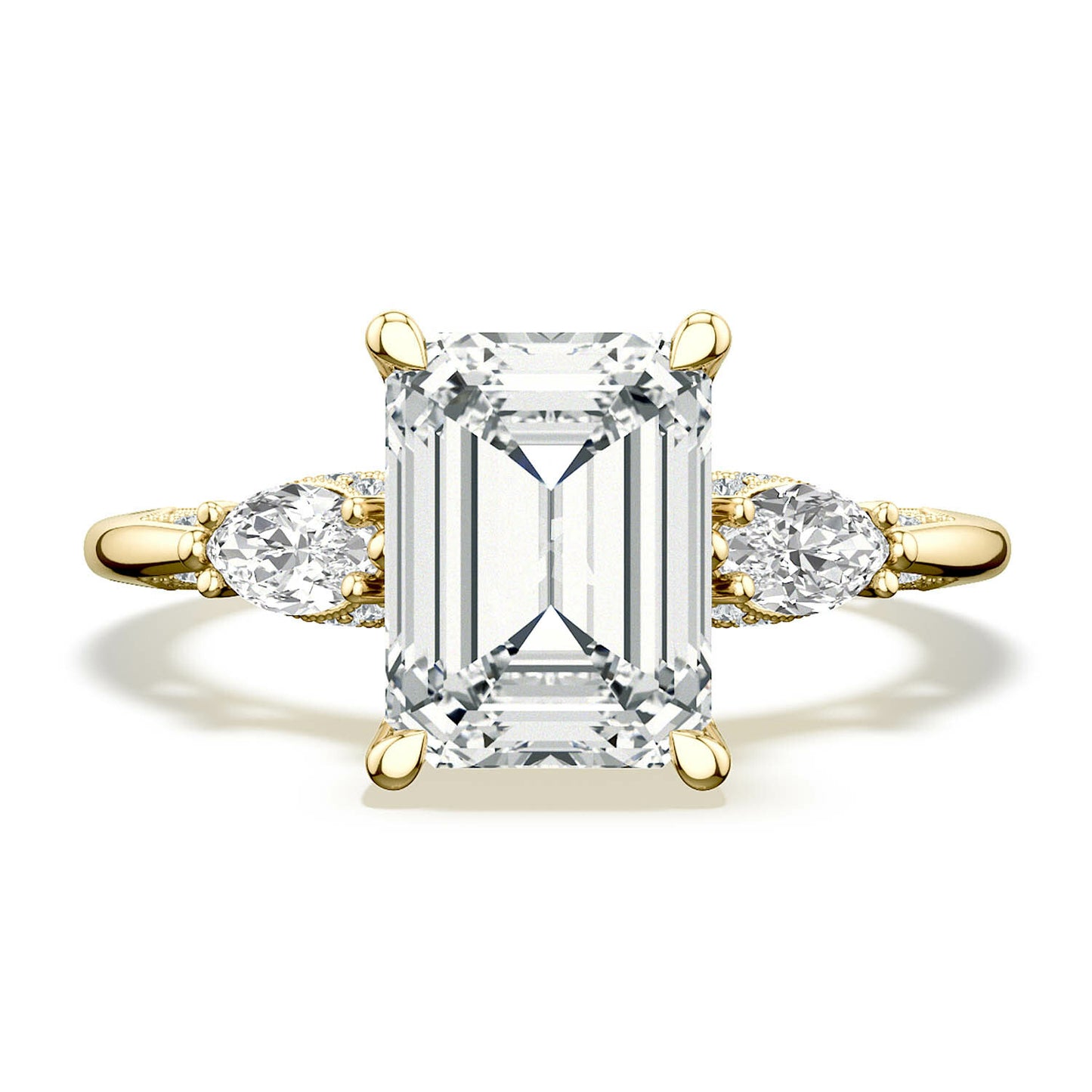 Simply Tacori Emerald 3-Stone Engagement Ring
