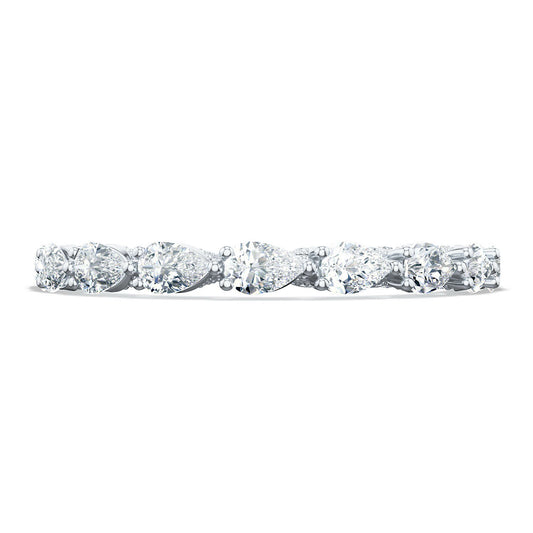 Sculpted Crescent Pear Eternity Wedding Band
