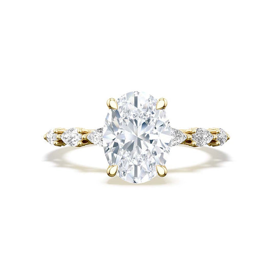 18k Yellow Gold Pear Shape Diamond Engagement Ring