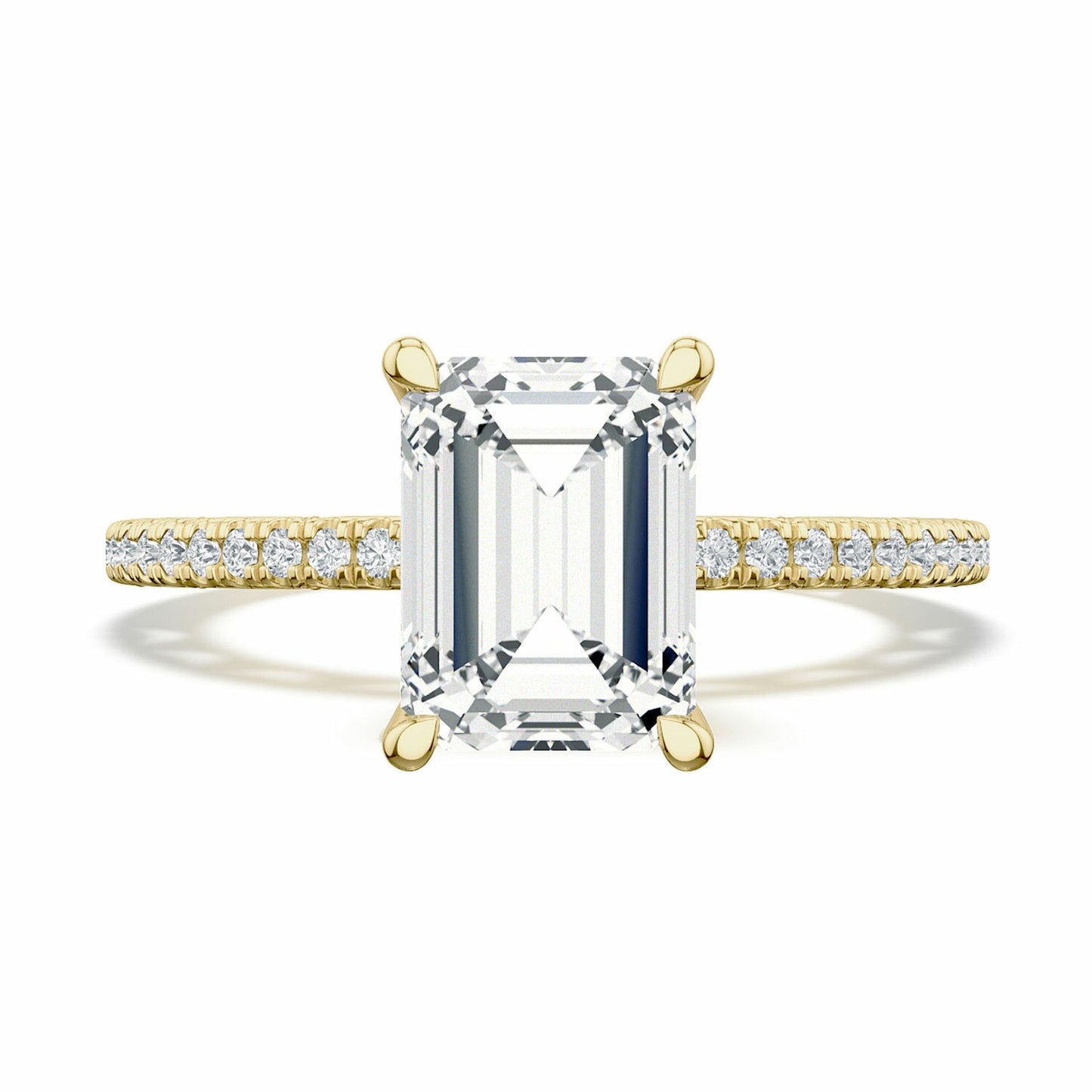 Lunetta Crescent Emerald Solitaire Engagement Ring
