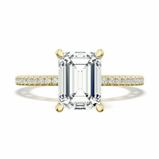 Lunetta Crescent Emerald Solitaire Engagement Ring