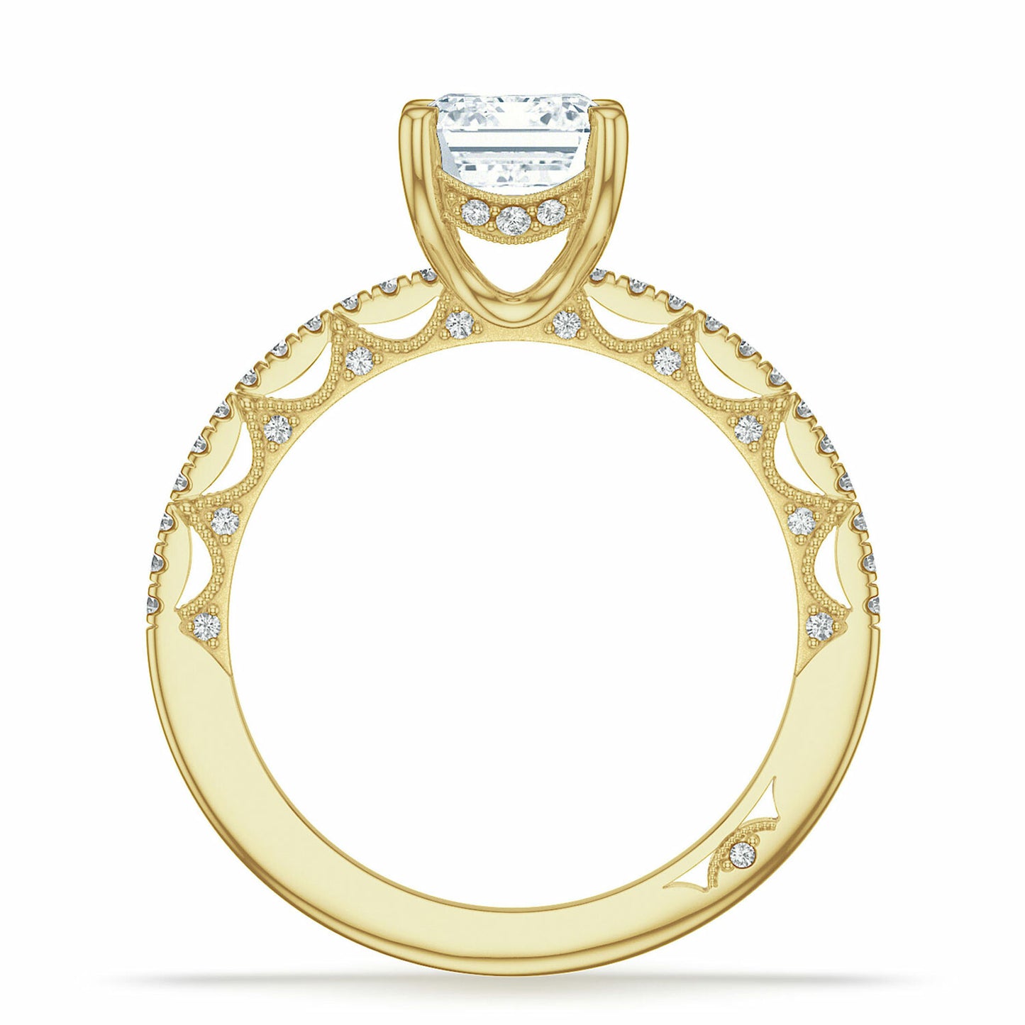 Lunetta Crescent Emerald Solitaire Engagement Ring