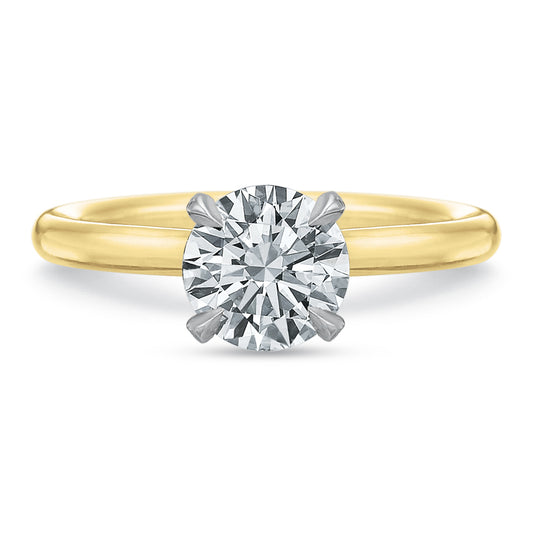 18k Yellow Gold Round Solitaire Engagement Ring