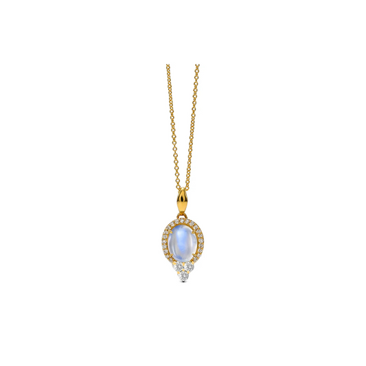 18k Yellow Gold Moonstone Necklace