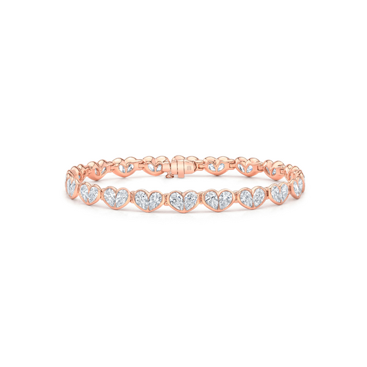 18k Rose Gold Heart Bracelet